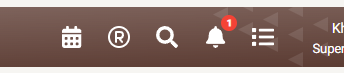 The top bar with a bell carrying a red unread count