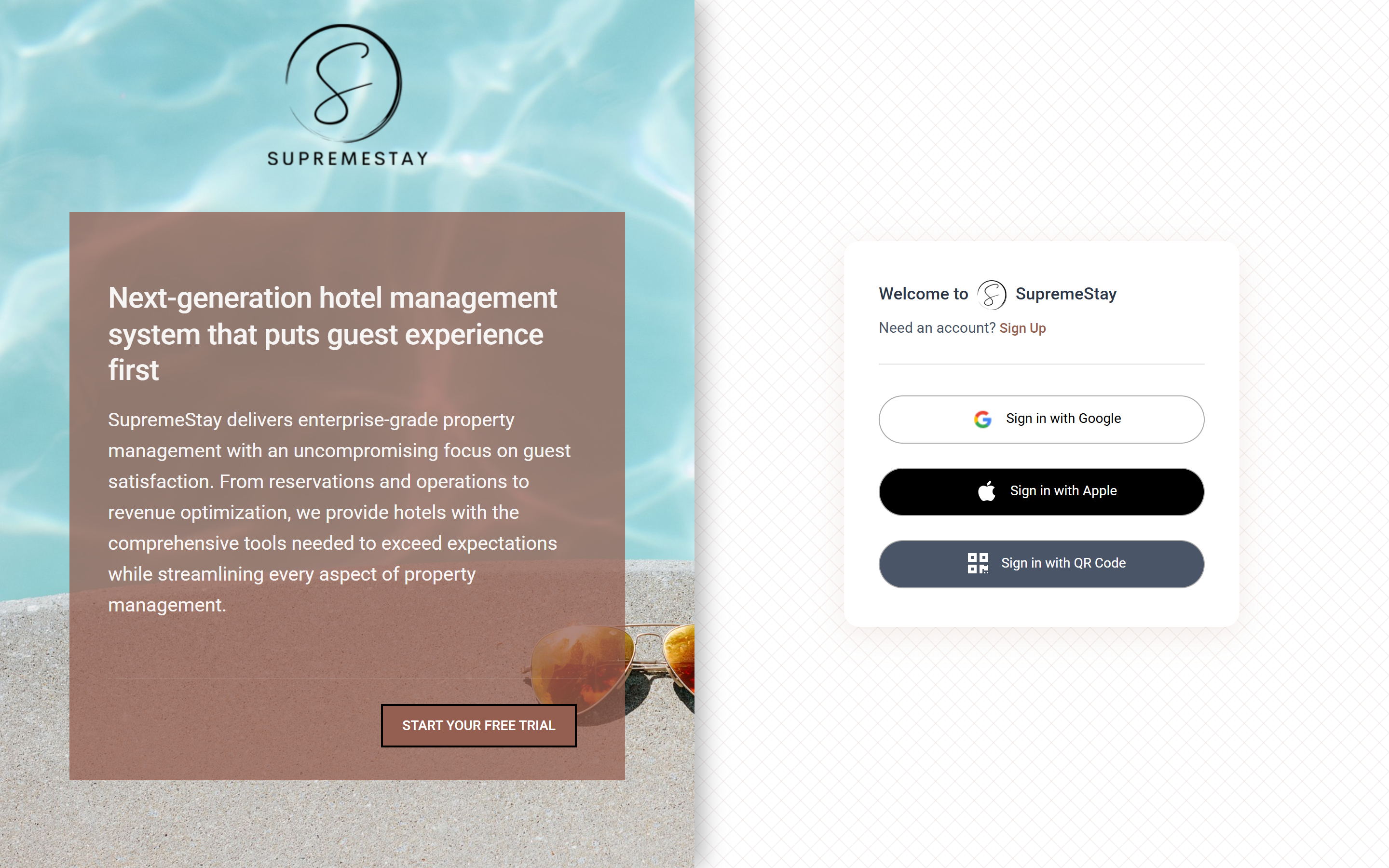 The sign-in page at portal.supremestay.com.